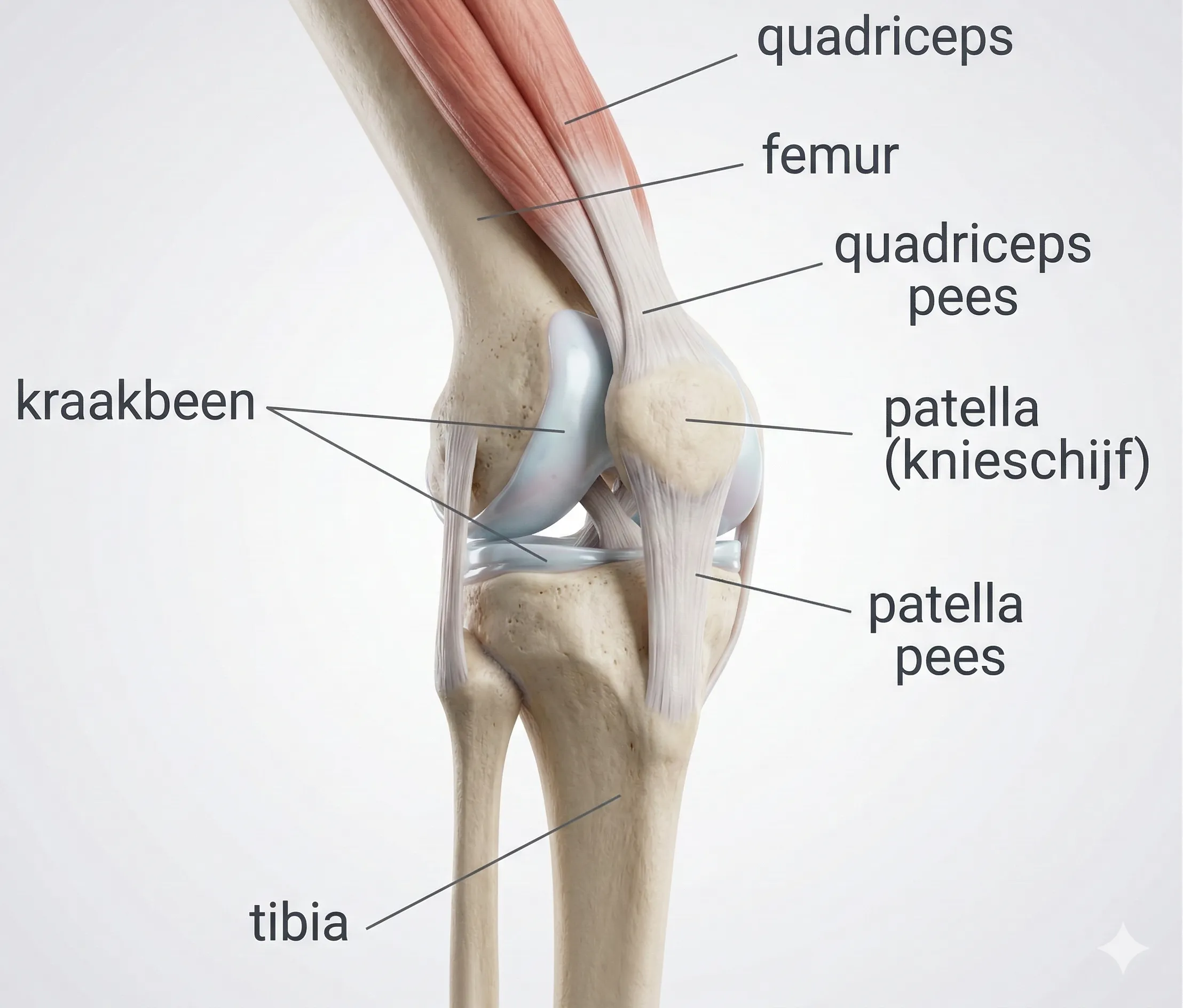 Anatomie van het gewricht bij een gebroken knieschijf - Orthopedie Turnhout.